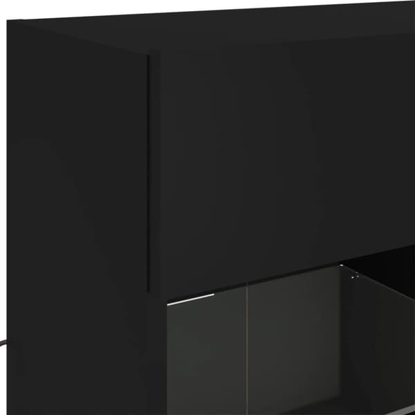 vidaXL Vegghengt TV-benk med LED svart 78,5x30x60,5 cm