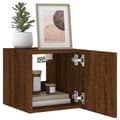 Miniatyrbilde 6 av 11: vidaXL TV-benker med LED-lys 2 stk brun eik 30,5x35x30 cm