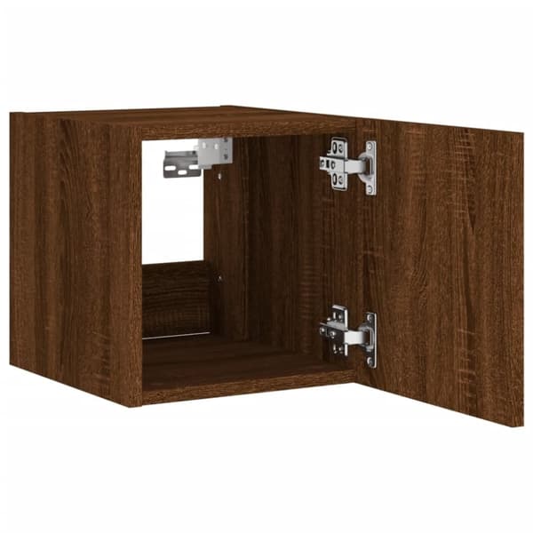 vidaXL TV-benker med LED-lys 2 stk brun eik 30,5x35x30 cm
