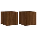 Miniatyrbilde 2 av 11: vidaXL TV-benker med LED-lys 2 stk brun eik 30,5x35x30 cm