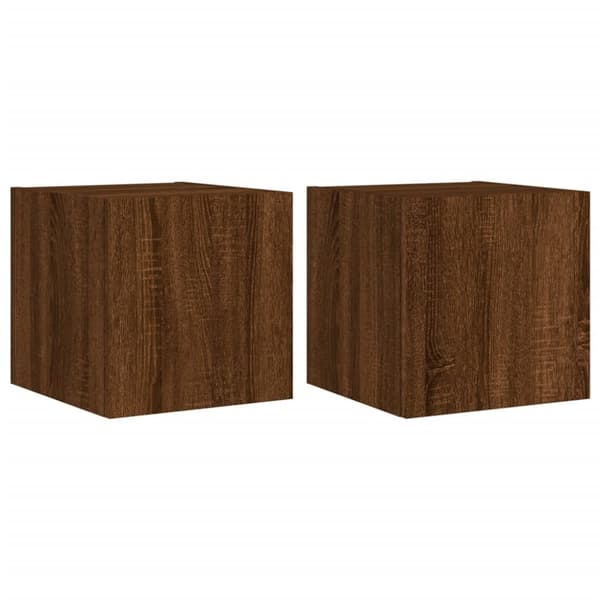 vidaXL TV-benker med LED-lys 2 stk brun eik 30,5x35x30 cm