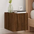 Miniatyrbilde 1 av 11: vidaXL TV-benker med LED-lys 2 stk brun eik 30,5x35x30 cm