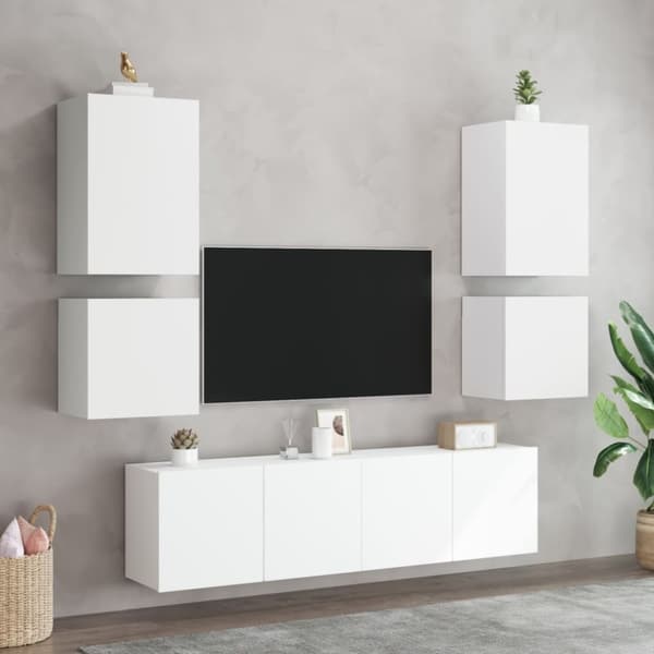 vidaXL væghængte tv-borde 2 stk. 40,5x30x40 cm konstrueret træ hvid