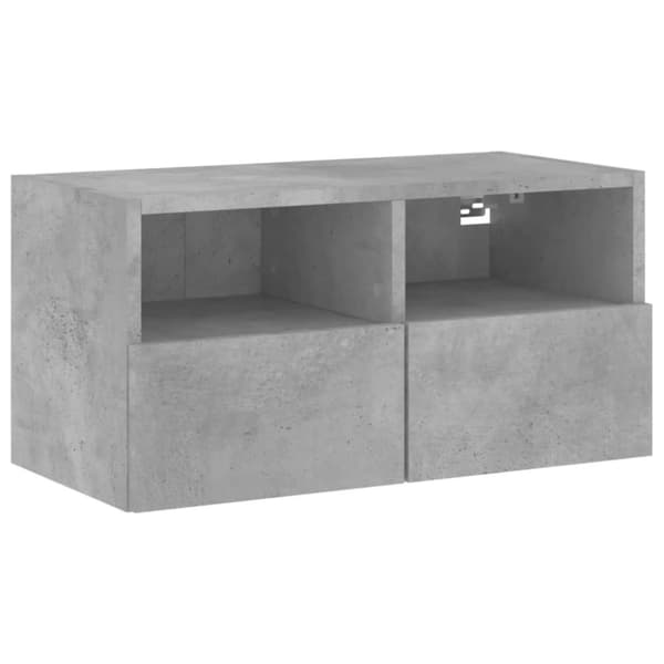 vidaXL TV-seinäkaappi betoninharmaa 60x30x30 cm tekninen puu