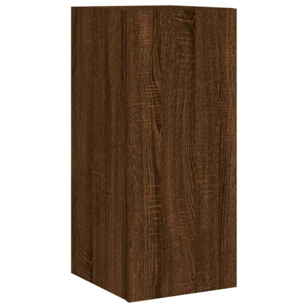 vidaXL Väggmonterad tv-bänk LED brun ek 30,5x35x70 cm