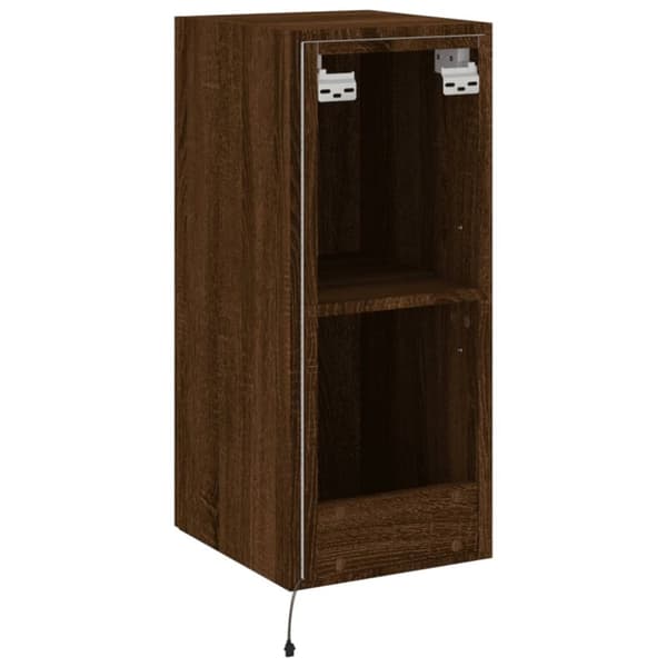 vidaXL Väggmonterad tv-bänk LED brun ek 30,5x35x70 cm