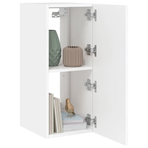 vidaXL væghængte tv-borde 2 stk. med LED-lys 30,5x35x70 cm hvid