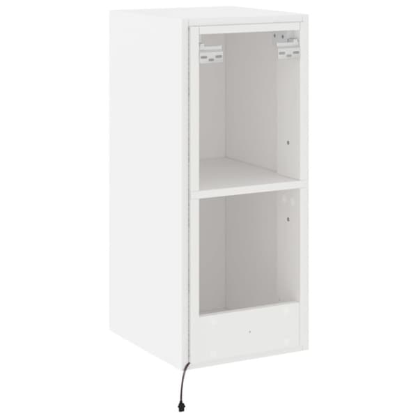vidaXL væghængte tv-borde 2 stk. med LED-lys 30,5x35x70 cm hvid