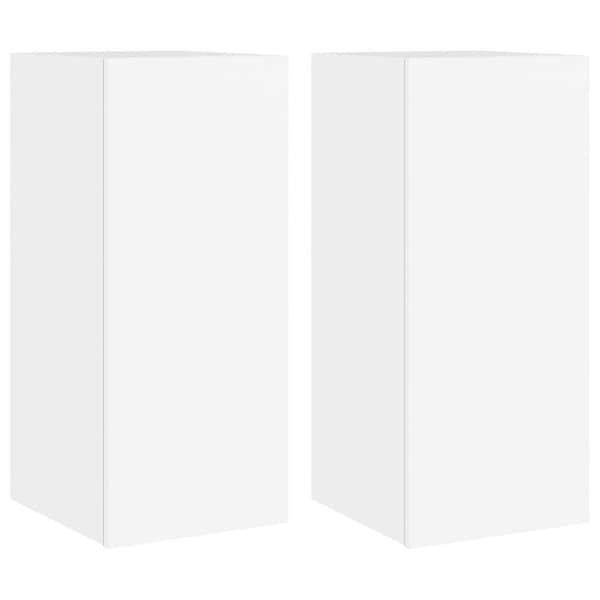 vidaXL væghængte tv-borde 2 stk. med LED-lys 30,5x35x70 cm hvid