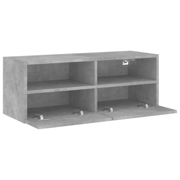 vidaXL Vegghengt TV-benk betonggrå 80x30x30 cm konstruert tre