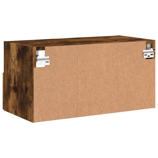 vidaXL Vegghengt TV-benk røkt eik 60x30x30 cm konstruert tre