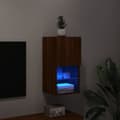 Pikkukuva 5 / 11: vidaXL TV-kaappi LED-valoilla ruskea tammi 30,5x30x60 cm