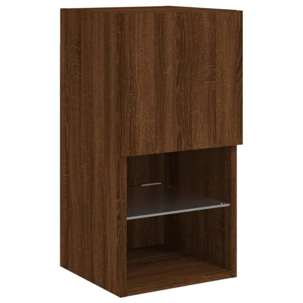 vidaXL TV-kaappi LED-valoilla ruskea tammi 30,5x30x60 cm