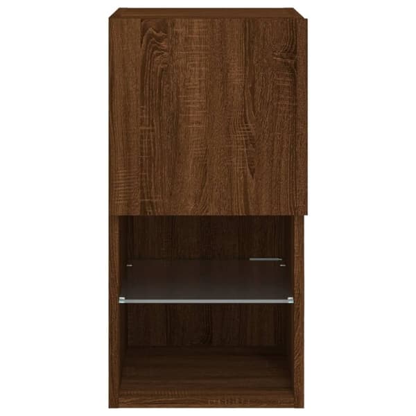 vidaXL TV-kaappi LED-valoilla ruskea tammi 30,5x30x60 cm