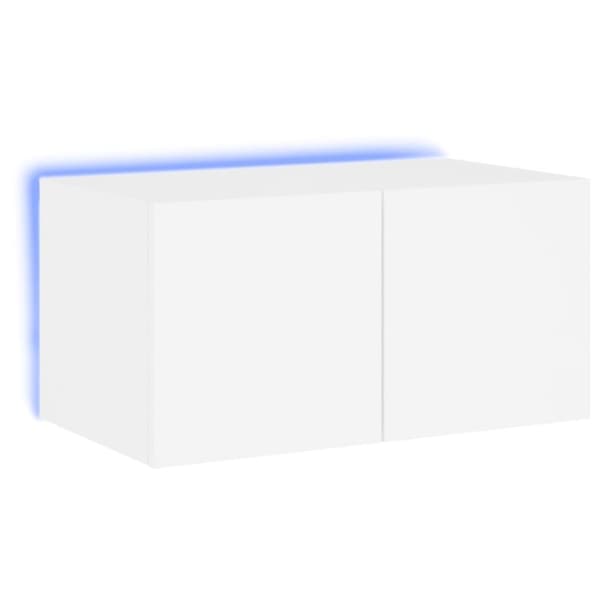 vidaXL TV-seinäkaappi LED-valoilla valkoinen 60x35x31 cm
