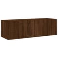 Miniatyrbilde 3 av 11: vidaXL Vegghengt TV-benk med LED brun eik 100x35x31 cm
