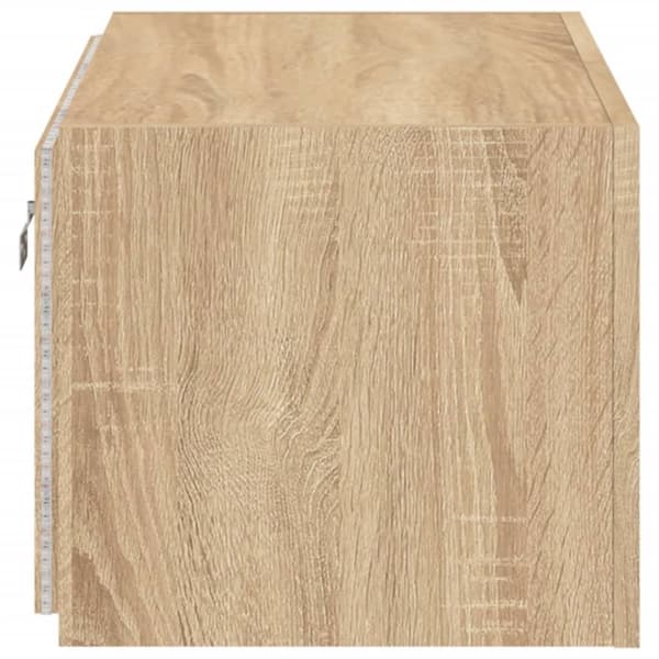 vidaXL Väggmonterad tv-bänk LED sonoma-ek 60x35x31 cm