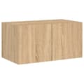 Miniatyrbillede 7 af 11: vidaXL væghængt tv-bord med LED-lys 60x35x31 cm sonoma-eg