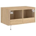 Miniatyrbillede 11 af 11: vidaXL væghængt tv-bord med LED-lys 60x35x31 cm sonoma-eg