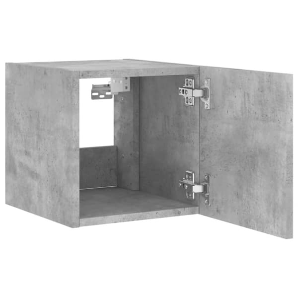 vidaXL Vegghengte TV-benker med LED-lys 2 stk betonggrå 30,5x35x30 cm