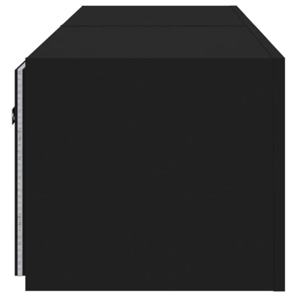 vidaXL Väggmonterad tv-bänk LED 2 st svart 80x35x31 cm