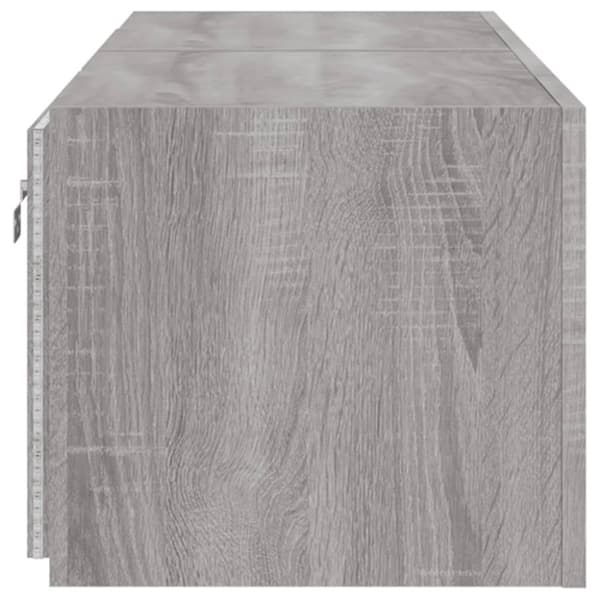 vidaXL Vegghengte TV-benker med LED-lys 2 stk grå sonoma 60x35x31 cm