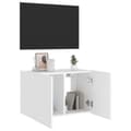 Miniatyrbilde 7 av 11: vidaXL Vegghengt TV-benk med LED hvit 60x35x41 cm