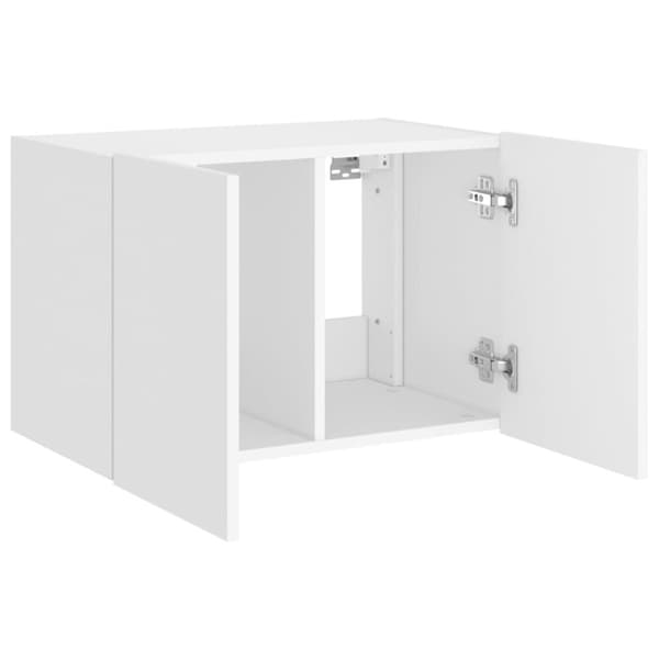 vidaXL Vegghengt TV-benk med LED hvit 60x35x41 cm