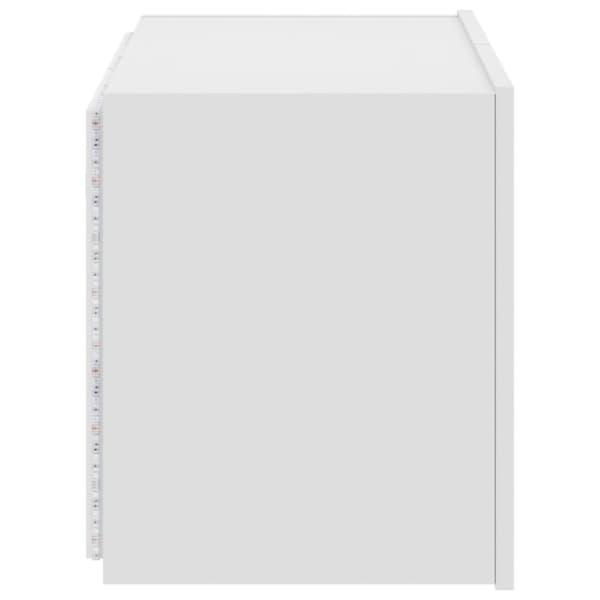 vidaXL Vegghengt TV-benk med LED hvit 60x35x41 cm