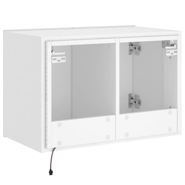 vidaXL Vegghengt TV-benk med LED hvit 60x35x41 cm