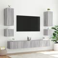Miniatyrbild 7 av 11: vidaXL Väggmonterad tv-bänk LED grå sonoma 100x35x31 cm