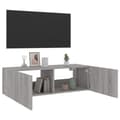 Miniatyrbild 8 av 11: vidaXL Väggmonterad tv-bänk LED grå sonoma 100x35x31 cm
