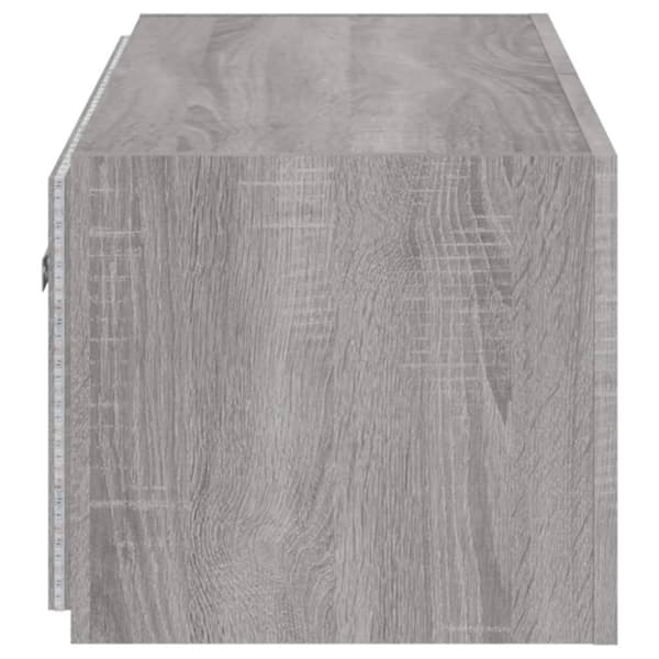 vidaXL Väggmonterad tv-bänk LED grå sonoma 100x35x31 cm