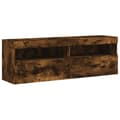 Miniatyrbillede 3 af 11: vidaXL væghængte tv-borde 2 stk. med LED-lys 60x30x40 cm røget eg