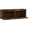Miniatyrbillede 8 af 11: vidaXL væghængte tv-borde 2 stk. med LED-lys 60x30x40 cm røget eg