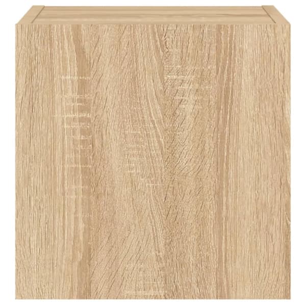 vidaXL Väggmonterad tv-bänk LED sonoma-ek 30,5x35x30 cm