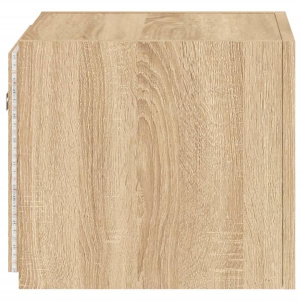 vidaXL Väggmonterad tv-bänk LED sonoma-ek 30,5x35x30 cm