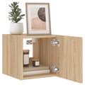 Miniatyrbilde 6 av 11: vidaXL Vegghengte TV-benker med LED 2 stk sonoma eik 30,5x35x30 cm