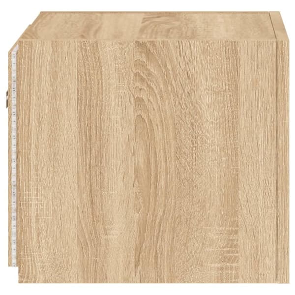 vidaXL Vegghengte TV-benker med LED 2 stk sonoma eik 30,5x35x30 cm