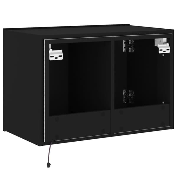 vidaXL Väggmonterad tv-bänk LED svart 60x35x41 cm