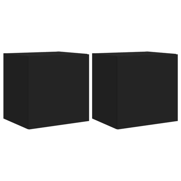 vidaXL Vegghengte TV-benker med LED 2 stk svart 40,5x35x40 cm