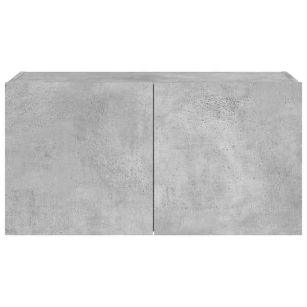 vidaXL Väggmonterad tv-bänk LED betonggrå 80x35x41 cm