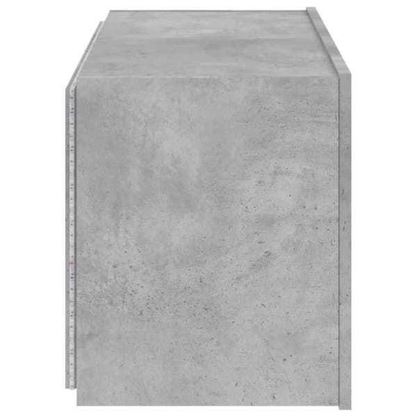 vidaXL Väggmonterad tv-bänk LED betonggrå 80x35x41 cm