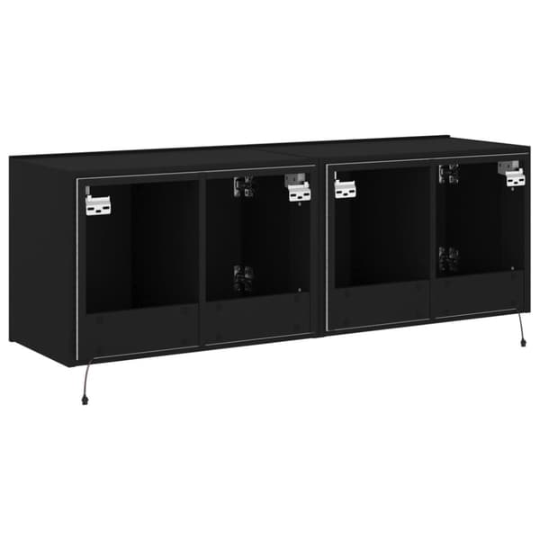 vidaXL TV-seinäkaapit LED-valoilla 2 kpl musta 60x35x41 cm