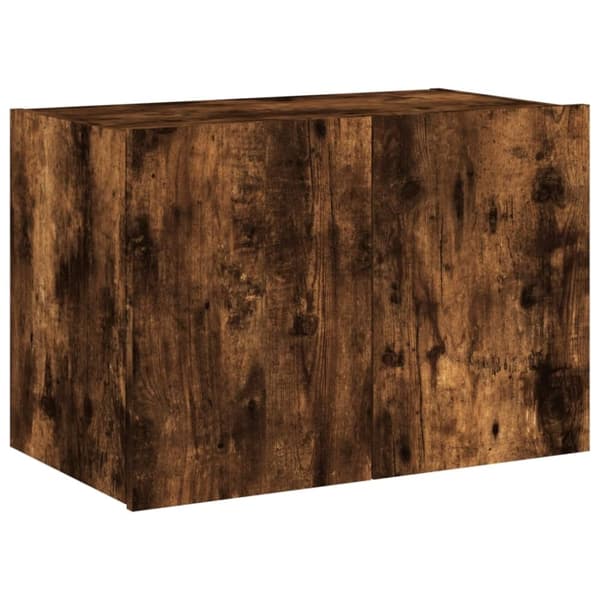 vidaXL Vegghengt TV-benk med LED røkt eik 60x35x41 cm
