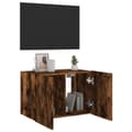 Miniatyrbilde 7 av 11: vidaXL Vegghengt TV-benk med LED røkt eik 60x35x41 cm