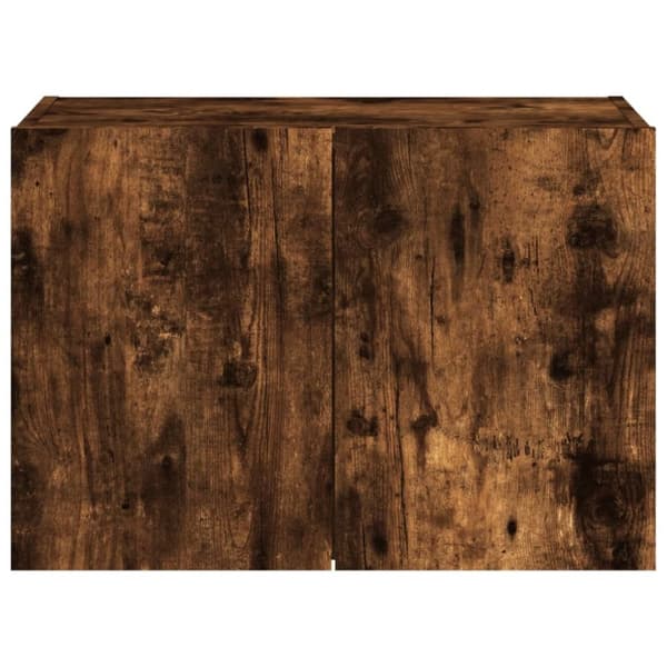 vidaXL Vegghengt TV-benk med LED røkt eik 60x35x41 cm