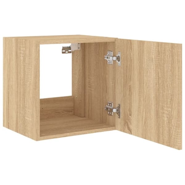 vidaXL væghængte tv-borde 2 stk. med LED-lys 40,5x35x40 cm sonoma-eg