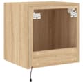 Miniatyrbild 11 av 11: vidaXL Väggmonterad tv-bänk LED 2 st sonoma-ek 40,5x35x40 cm