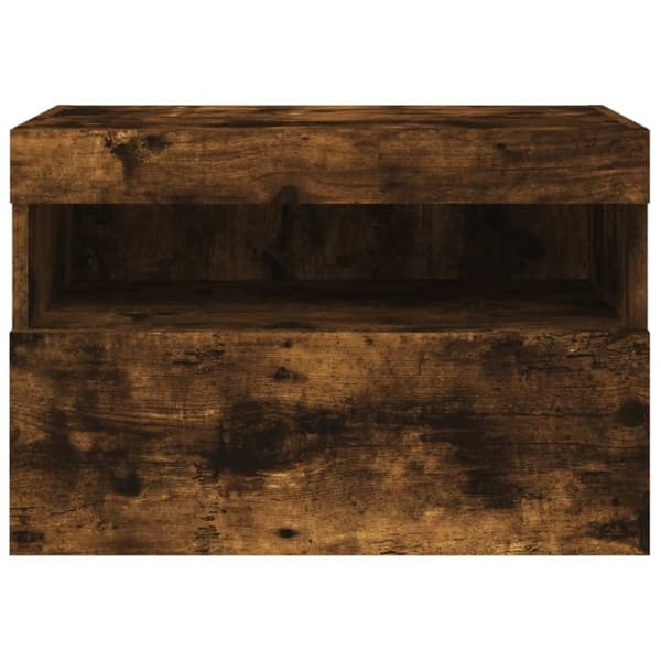 vidaXL Vegghengt TV-benk med LED røkt eik 60x30x40 cm